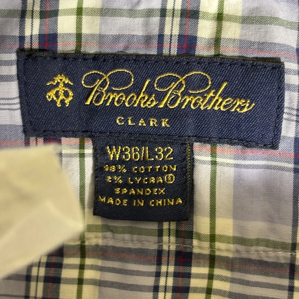 Brooks Brothers Clark Chino Pants Mens 36x32 Khaki Straight Leg Stretch AR469